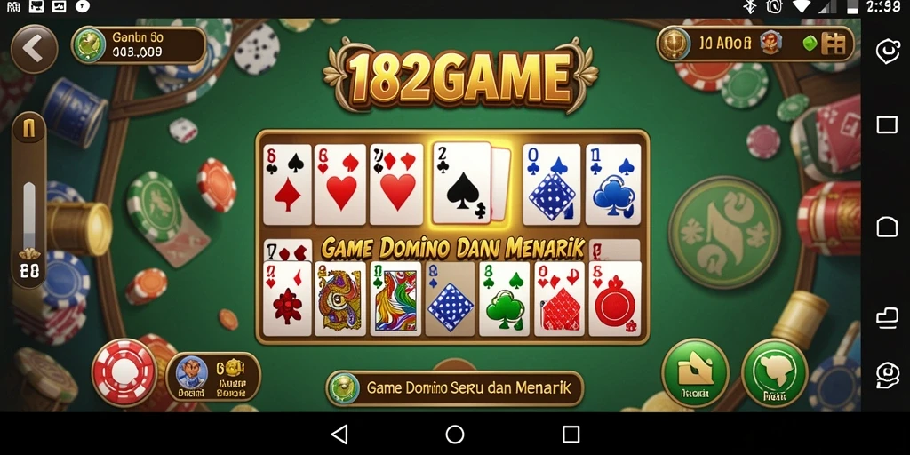 Screenshot gameplay 182GAME menampilkan aksi seru permainan Domino.
