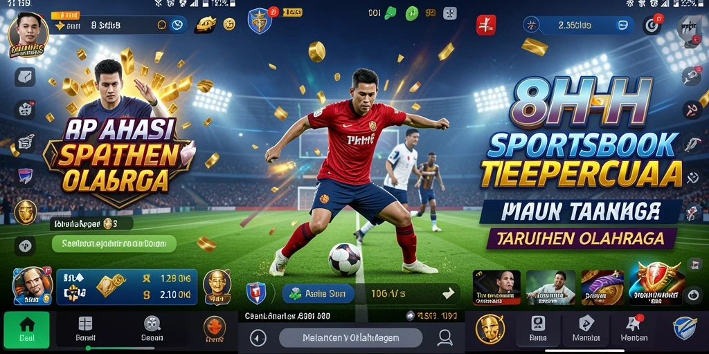 Screenshot utama 8HHH menampilkan antarmuka taruhan olahraga yang intuitif.