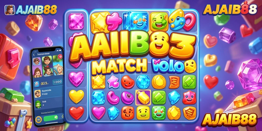 Gameplay menarik AJAIB88 dengan elemen Match-3 yang seru.