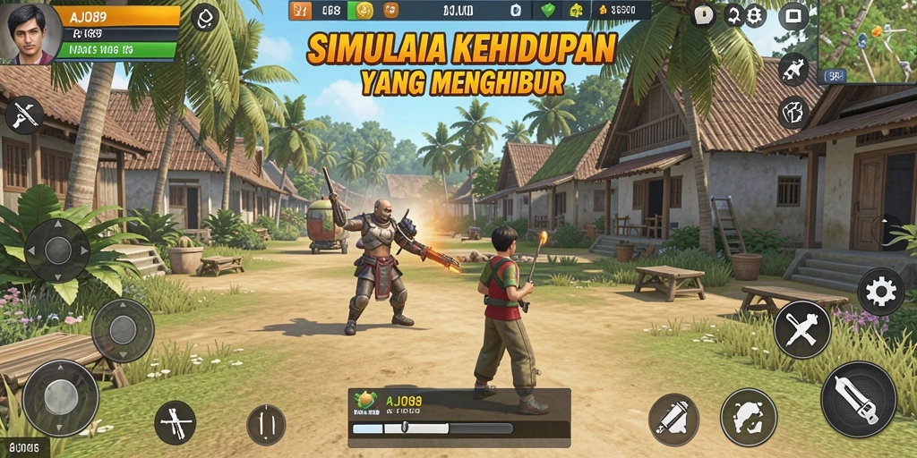 Screenshot AJO89 menampilkan gameplay simulasi yang asli dan interaktif.
