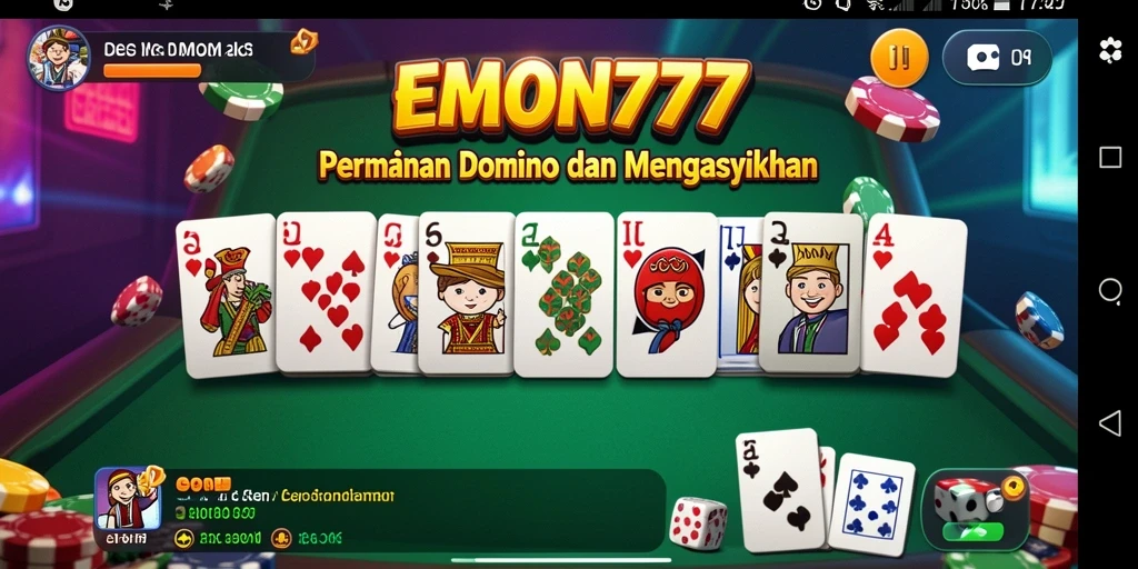 Screenshot utama EMON777 menampilkan gameplay seru dalam permainan Domino.