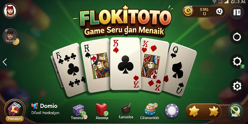 Screenshot gameplay dari FLOKITOTO menunjukkan aksi seru permainan Domino.