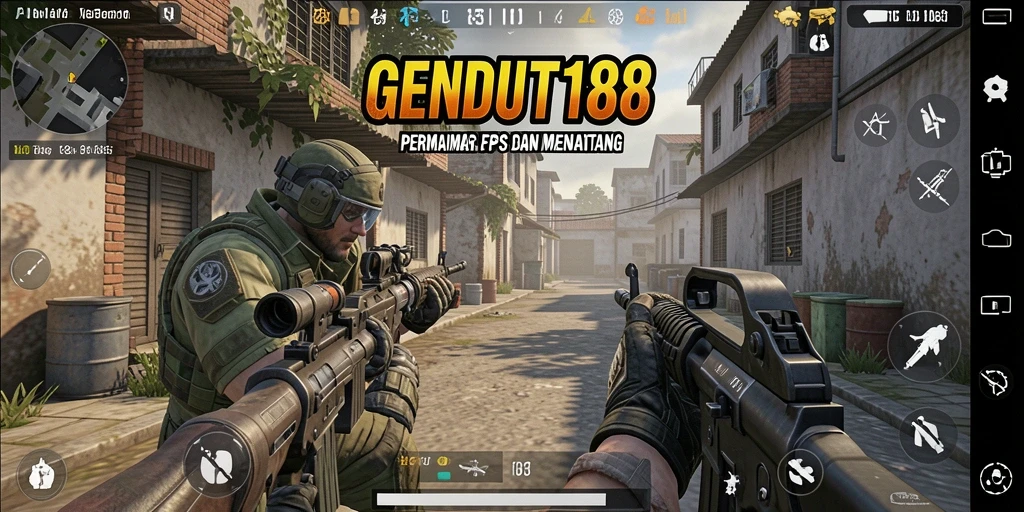 GENDUT188 menampilkan aksi intens dalam gameplay FPS.