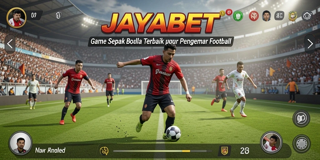 Tampilan gameplay JAYABET dengan aksi sepak bola yang menegangkan.