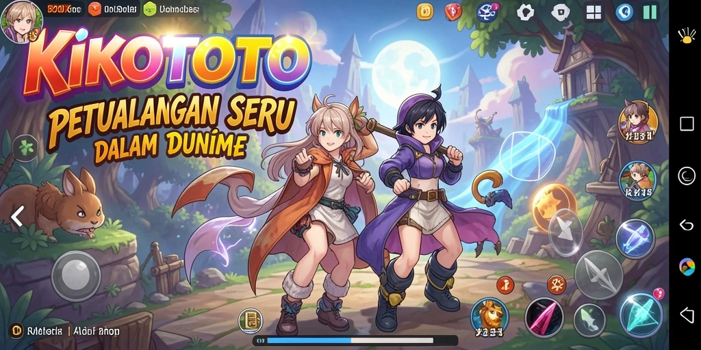 Screenshot gameplay KIKOTOTO menampilkan petualangan seru di dunia anime.