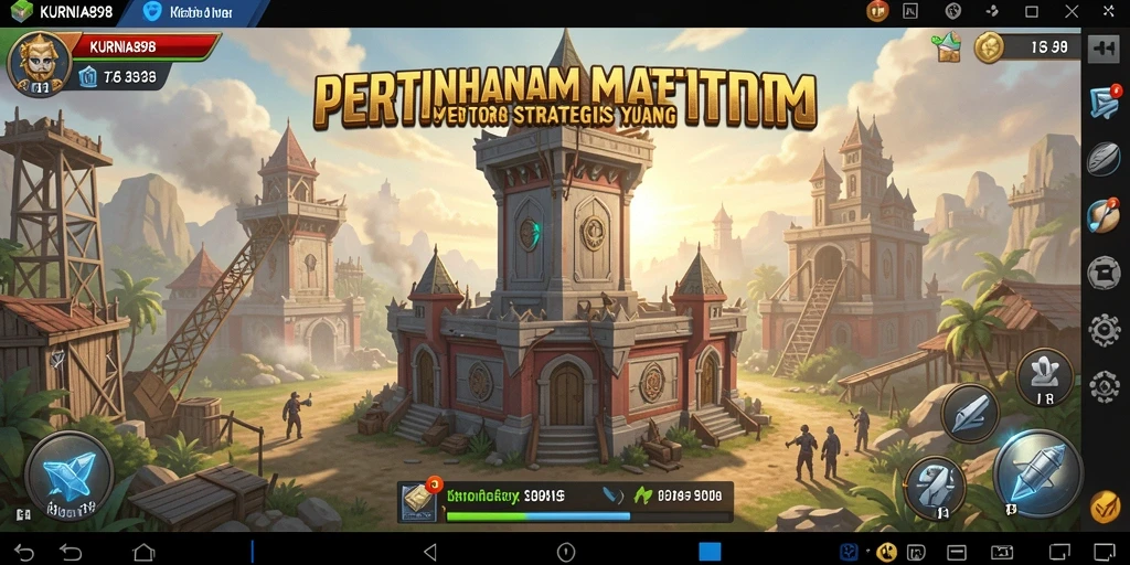 Screenshot gameplay KURNIA898 menampilkan strategi menara yang mendebarkan.