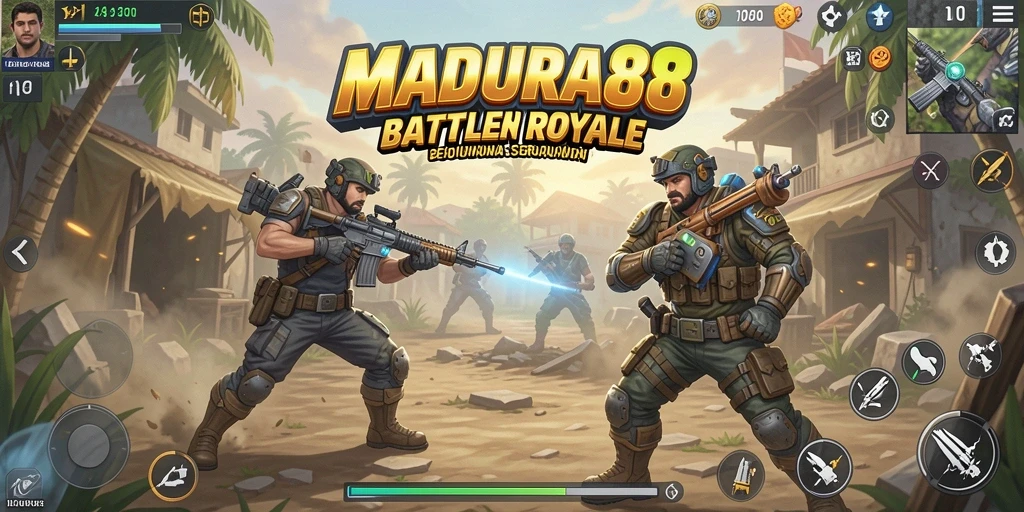 Gameplay MADURA88 yang intens di arena Battle Royale.