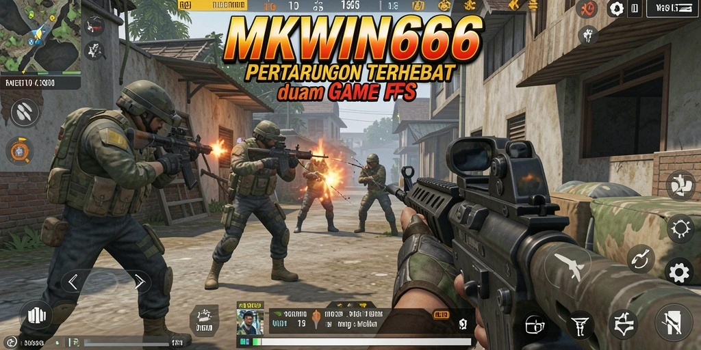 Screenshot gameplay MKWIN666 yang mengesankan dalam pertempuran FPS.