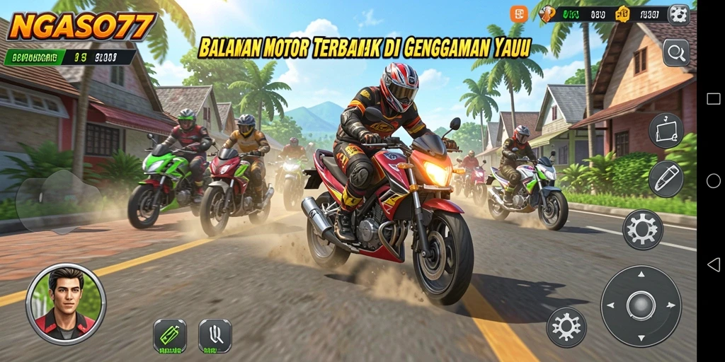 Tampilan menarik saat balapan motor di NGASO77.