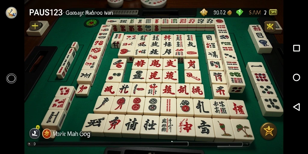 Tampilan gameplay seru dalam PAUS123, game Mahjong yang menarik.