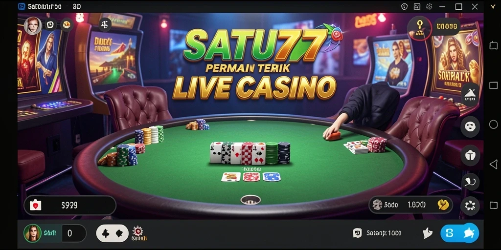 Tampilan gameplay Live Casino yang menarik di SATU77.