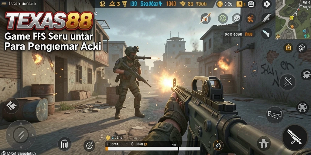 Gameplay intens dari TEXAS88 menampilkan aksi tembak menembak yang mendebarkan.