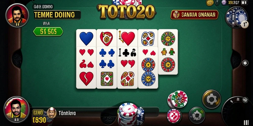 Tampilan gameplay menarik di TOTO20 yang menampilkan aksi Domino seru.