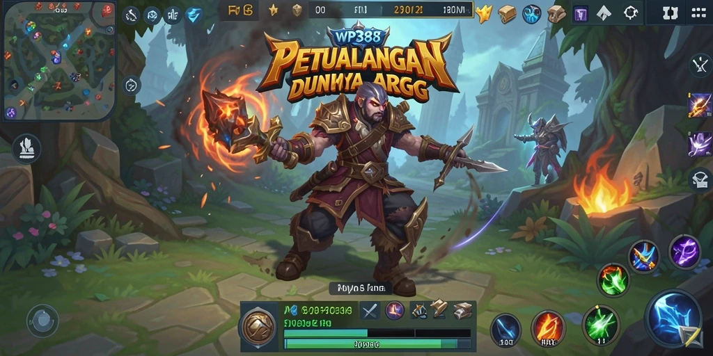 Screenshot gameplay WP888 menunjukkan aksi seru dalam pertempuran ARPG.